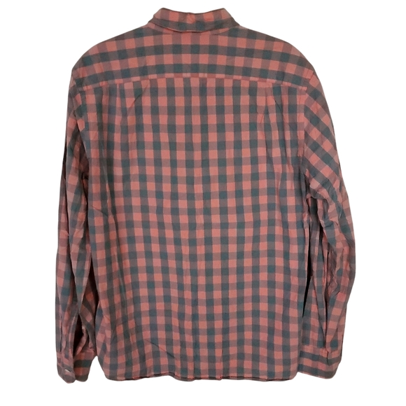 J. Crew Plaid Button-Down Shirt Men's Medium Coral Blue/Green Slim Long Sleeve - Picture 2 of 9
